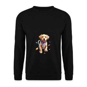 Niedlicher Golden Retriever Welpe - Unisex Pullover - Schwarz - Vorne - Alina (178cm) & Michal (187cm)
