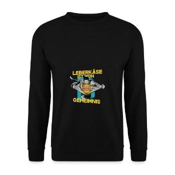 Leberkäse Geheimnis Fleischkäse Brötchen - Unisex Pullover - Schwarz - Vorne - Alina (178cm) & Michal (187cm)