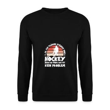Hockey Träume Hallenhockey Hockeysport Spieler - Unisex Pullover - Schwarz - Vorne - Alina (178cm) & Michal (187cm)
