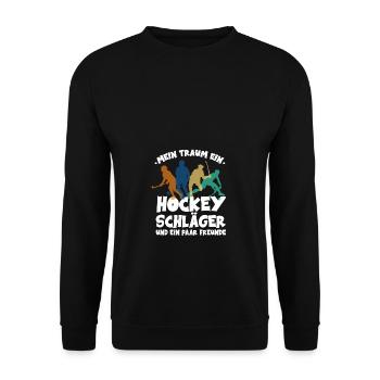 Hockey Traum Hallenhockey Hockeyspiel Spieler - Unisex Pullover - Schwarz - Vorne - Alina (178cm) & Michal (187cm)