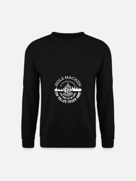Holz Workout Feuer Forstwirt Waldarbeit - Unisex Pullover - Schwarz