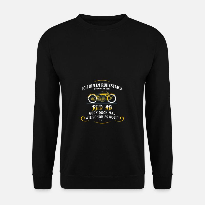 Motorrad Rentner Lustig Biker Ruhestand Geschenk - Unisex Pullover - Schwarz