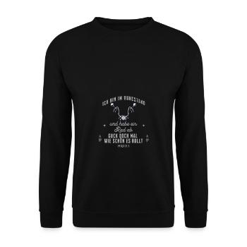 Oma Opa Motorrad Biker Ruhestand Lustiger Spruch - Unisex Pullover - Schwarz - Vorne - Alina (178cm) & Michal (187cm)