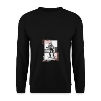 Skateboard Design Jungen Skateboarder - Unisex Pullover - Schwarz - Vorne - Alina (178cm) & Michal (187cm)