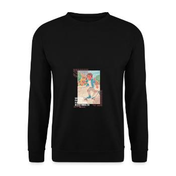 Cooles Skateboard Design Jungen - Unisex Pullover - Schwarz - Vorne - Alina (178cm) & Michal (187cm)