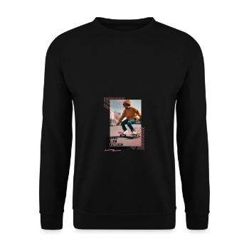 Skateboard Design Perfekt Jungen Geschenkidee - Unisex Pullover - Schwarz - Vorne - Alina (178cm) & Michal (187cm)