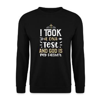 I Took a DNA Test and God is my... - Unisex Pullover - Schwarz - Vorne - Alina (178cm) & Michal (187cm)