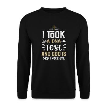 I Took A DNA Test And God Is My... - Unisex Pullover - Schwarz - Vorne - Alina (178cm) & Michal (187cm)