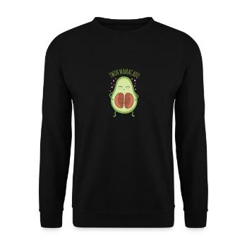 Funny avocado twin mamacado - Unisex Sweatshirt - black - Front - Alina (178cm) & Michal (187cm)