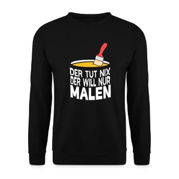 Der will nur Malen Design für Maler und Lackierer - Unisex Pullover - Schwarz - Vorne - Alina (178cm) & Michal (187cm)