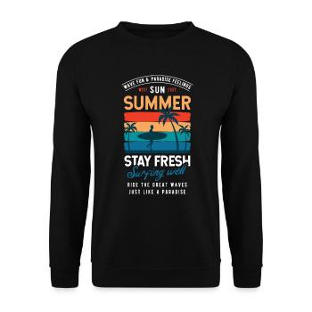 Séjour d’été Frais Surf Well Beach Summer Vacati - Sweat-shirt Unisexe - noir - Devant - Alina (178cm) & Michal (187cm)