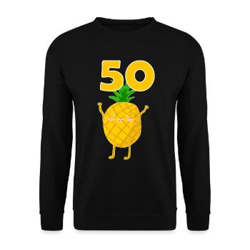 50 Years Old Pineapple Birthday - Unisex Sweatshirt - black - Front - Alina (178cm) & Michal (187cm)