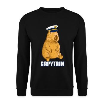 Capitaine Capybara Capytain - Sweat-shirt Unisexe - noir - Devant - Alina (178cm) & Michal (187cm)