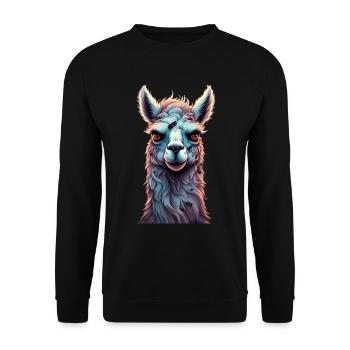 Gruseliges Halloween-partykostüm Zombie-lama - Unisex Sweatshirt - black - Front - Alina (178cm) & Michal (187cm)
