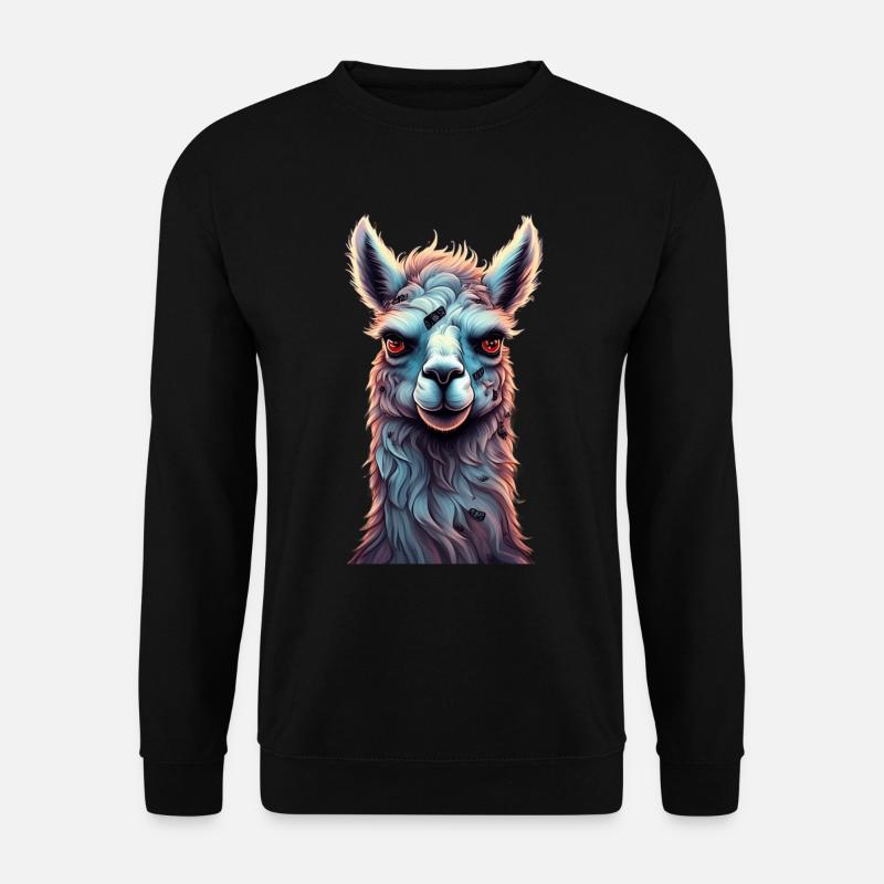 Gruseliges Halloween-partykostüm Zombie-lama - Unisex Sweatshirt - black