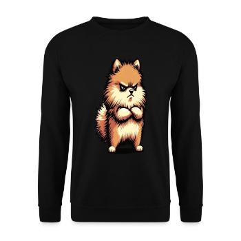 Spitz nain de Poméranie Spitz Porte-Spitz nain Spitz - Sweat-shirt Unisexe - noir - Devant - Alina (178cm) & Michal (187cm)