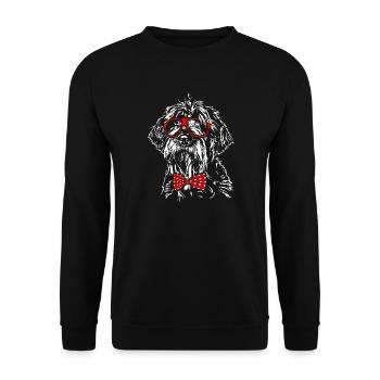KORTHALS GRIFFON Chien lunettes Chiens Wilsigns - Sweat-shirt Unisexe - noir - Devant - Alina (178cm) & Michal (187cm)