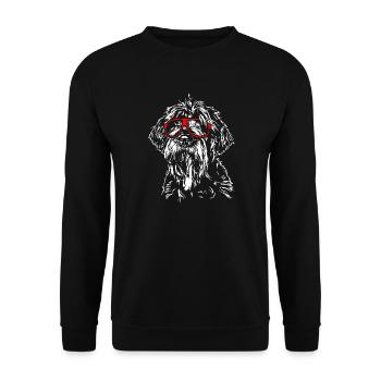 KORTHALS GRIFFON Chien lunettes Chiens Wilsigns - Sweat-shirt Unisexe - noir - Devant - Alina (178cm) & Michal (187cm)