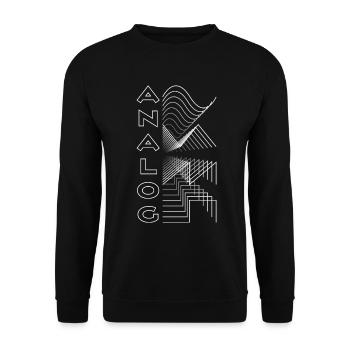 Analog Waveform Audio Digital Design Modular Gift - Unisex Sweatshirt - black - Front - Alina (178cm) & Michal (187cm)