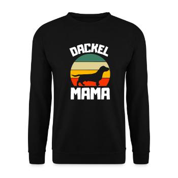 Chiens Maman Propriétaire de chien Cadeau de fête des mères Teckel - Sweat-shirt Unisexe - noir - Devant - Alina (178cm) & Michal (187cm)