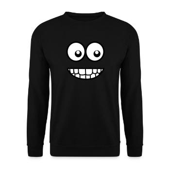 Visage comique drôle (Crazy & Cool) - Smiley - Sweat-shirt Unisexe - noir - Devant - Alina (178cm) & Michal (187cm)