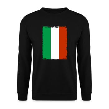 Drapeau de l’Italie Drapeau italien Vintage Look vieilli - Sweat-shirt Unisexe - noir - Devant - Alina (178cm) & Michal (187cm)