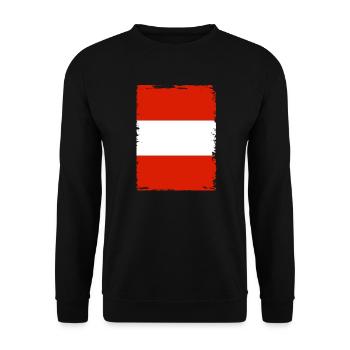Austria Flag Austria Austrian Flag AT - Unisex Sweatshirt - black - Front - Alina (178cm) & Michal (187cm)