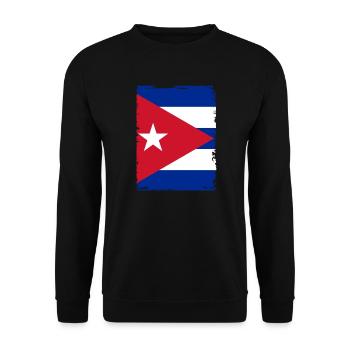 Kuba Flagge Karibik Urlaub Cuba Reise Havanna - Unisex Pullover - Schwarz - Vorne - Alina (178cm) & Michal (187cm)
