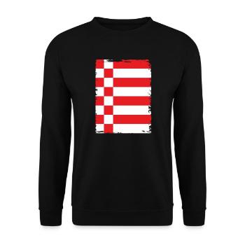 Bremen Flagge Bremer Fahne - Unisex Pullover - Schwarz - Vorne - Alina (178cm) & Michal (187cm)
