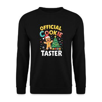 Official Cookie Taster - Unisex Pullover - Schwarz - Vorne - Alina (178cm) & Michal (187cm)