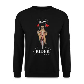 Faultier Slow Rider Radfahrer & Sportler Fahrrad - Unisex Pullover - Schwarz - Vorne - Alina (178cm) & Michal (187cm)