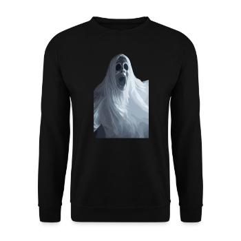 Fantôme Halloween Horreur Effrayant - Sweat-shirt Unisexe - noir - Devant - Alina (178cm) & Michal (187cm)