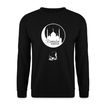 Ramadan Praying Man White - Unisex Pullover - Schwarz - Vorne - Alina (178cm) & Michal (187cm)