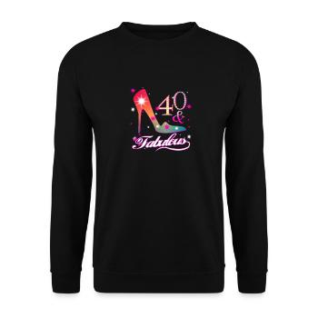 Fabulous 40th birthday gift - Unisex Sweatshirt - black - Front - Alina (178cm) & Michal (187cm)