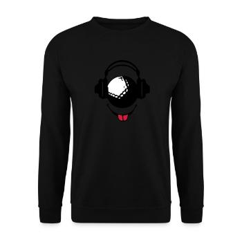 casque headphones golf dj smiley1 - Sweat-shirt Unisexe - noir - Devant - Alina (178cm) & Michal (187cm)
