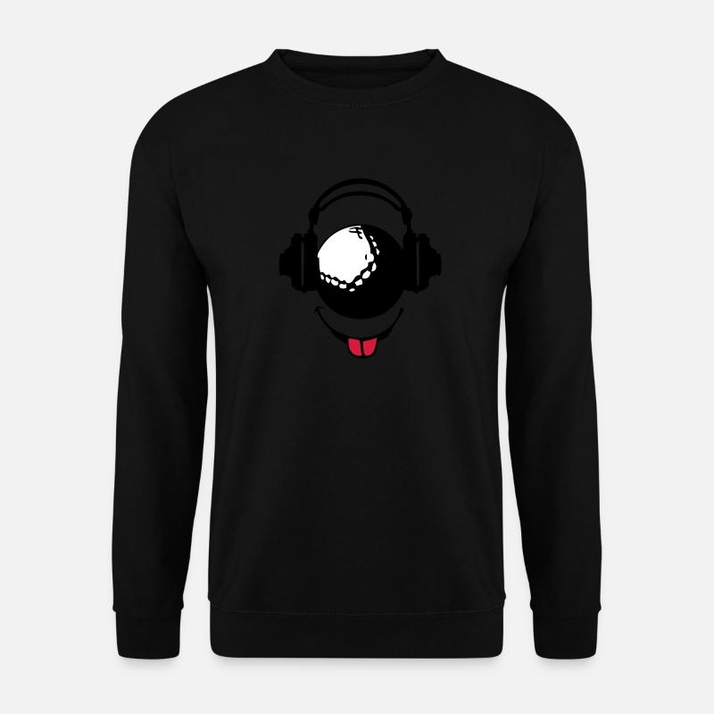 Kopfhörer Kopfhörer dj Golf smiley1 - Unisex Pullover - Schwarz