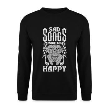 Emoticon Les chansons tristes me rendent heureux Esthétique Emocore - Sweat-shirt Unisexe - noir - Devant - Alina (178cm) & Michal (187cm)
