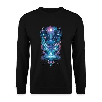 Cosmic Ayahuasca Vision - Unisex Pullover - Schwarz - Vorne - Alina (178cm) & Michal (187cm)