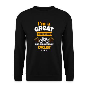 Great godfather and super cyclist - Unisex Sweatshirt - black - Front - Alina (178cm) & Michal (187cm)