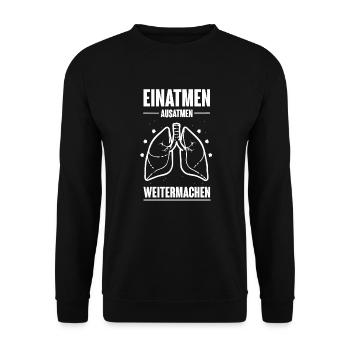 Altenpfleger Geschenk Altenpflege Shirt - Unisex Pullover - Schwarz - Vorne - Alina (178cm) & Michal (187cm)