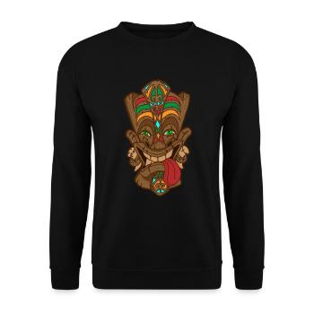 Tikki Tiki Mask Hawaiian Hawaiian Idée cadeau - Sweat-shirt Unisexe - noir - Devant - Alina (178cm) & Michal (187cm)