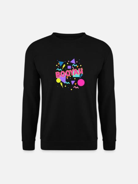 Booyah & 90er Jahre Vintage Achtziger 1980er Jahre Kostümparty - Unisex Pullover - Schwarz