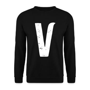 Lettre V - Sweat-shirt Unisexe - noir - Devant - Alina (178cm) & Michal (187cm)