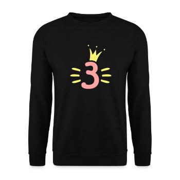 3 Geburtstag Krone - Unisex Pullover - Schwarz - Vorne - Alina (178cm) & Michal (187cm)