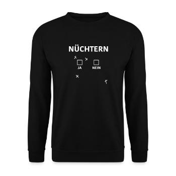 Nüchtern ja nein - Unisex Pullover - Schwarz - Vorne - Alina (178cm) & Michal (187cm)