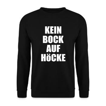 kein bock auf höcke - Unisex Pullover - Schwarz - Vorne - Alina (178cm) & Michal (187cm)