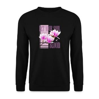 Laisser l’âme s’épanouir - magnolia magnolias - Sweat-shirt Unisexe - noir - Devant - Alina (178cm) & Michal (187cm)