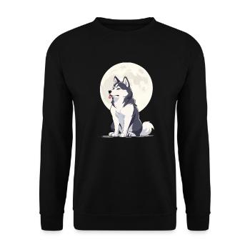 Moon Husky - Unisex Sweatshirt - black - Front - Alina (178cm) & Michal (187cm)