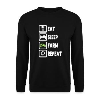 Eat Sleep Farm Repeat - Unisex Sweatshirt - black - Front - Alina (178cm) & Michal (187cm)