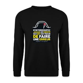 Quotes from Napoleon Bonaparte - Unisex Sweatshirt - black - Front - Alina (178cm) & Michal (187cm)